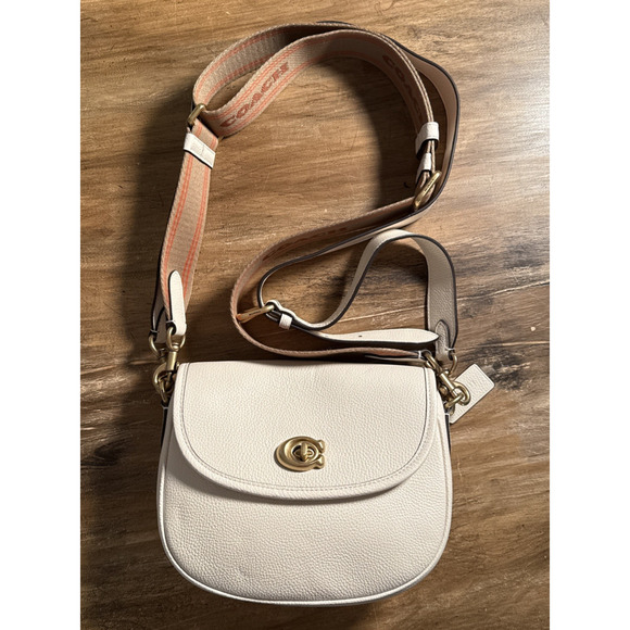Coach Willow Saddle Bag Chalk Double Strap Dustbag, NWT - Picture 1 of 13